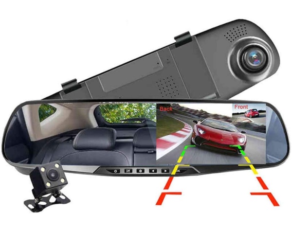 Car Rearview Mirror DVR 1080P Dual Lens Driving Video Recorder Rearview Dash Camera 4.3/2.8inch Car Electronics Accessories