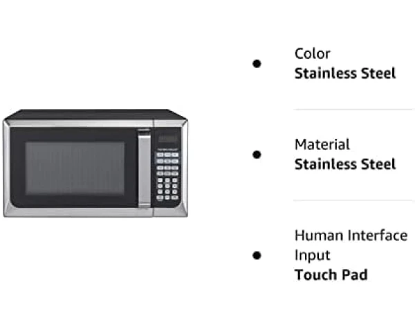 Hamilton Beach 0.9 cu.ft. 900W Microwave Oven, Stainless Steel Home & Kitchen - Image 2