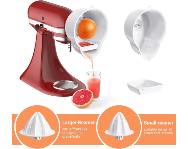 Juicer Attachment for KitchenAid Stand Mixer, For Kitchen Aid Juicer Attachment With Two Sizes of Reamer, Juicer Attachment Used to Squeeze Lemons, Oranges, Limes And Other Fresh Citrus Fruit Home & Kitchen - Image 3