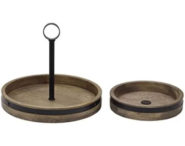 Mikasa Mango Wood Two-Tier Lazy Susan - Image 2