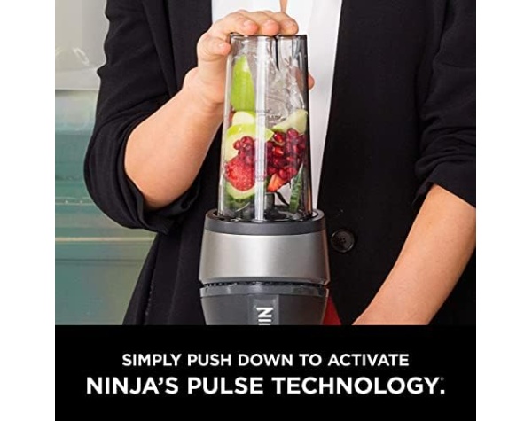 Ninja QB3001SS Ninja Fit Compact Personal Blender, for Shakes, Smoothies, Food Prep, and Frozen Blending, 700-Watt Base and (2) 16-oz. Cups & Spout Lids, Black Home & Kitchen - Image 3