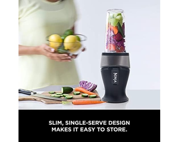 Ninja QB3001SS Ninja Fit Compact Personal Blender, for Shakes, Smoothies, Food Prep, and Frozen Blending, 700-Watt Base and (2) 16-oz. Cups & Spout Lids, Black Home & Kitchen - Image 4