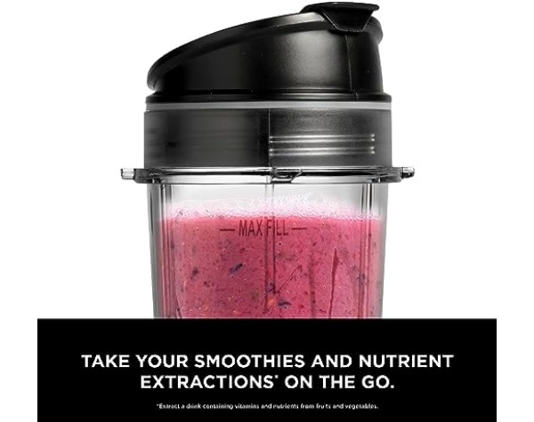 Ninja QB3001SS Ninja Fit Compact Personal Blender, for Shakes, Smoothies, Food Prep, and Frozen Blending, 700-Watt Base and (2) 16-oz. Cups & Spout Lids, Black Home & Kitchen - Image 5