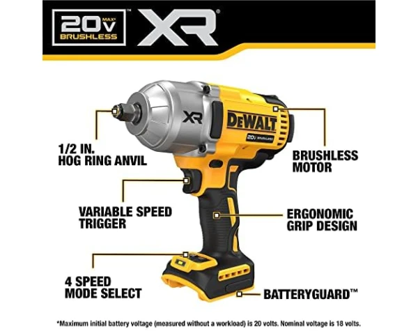 DEWALT 20V MAX Cordless Impact Wrench, 1/2 in., Bare Tool Only (DCF900B) - Image 6