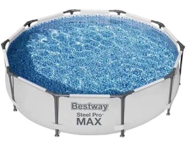 Bestway Steel Pro MAX 10 Foot x 30 Inch Round Metal Frame Above Ground Outdoor Backyard Swimming Pool Set with 330 GPH Filter Pump  Patio, Lawn & Garden - Image 4