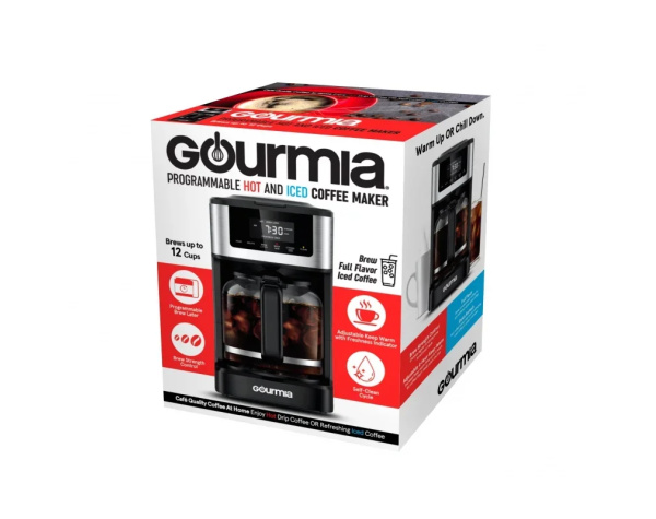 New Gourmia 12 Cup Programmable Hot Iced Coffeemaker Stainless Steel 3