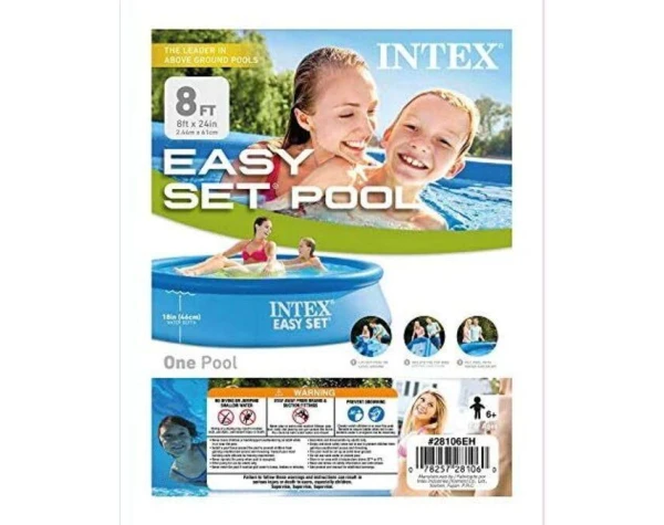 Intex 28106EH 8 x 2 Foot Round Easy Set Inflatable Above Ground Outdoor Backyard Swimming Pool with 513 Gallons of Water, Blue (Pool Only)  Toys & Games - Image 7