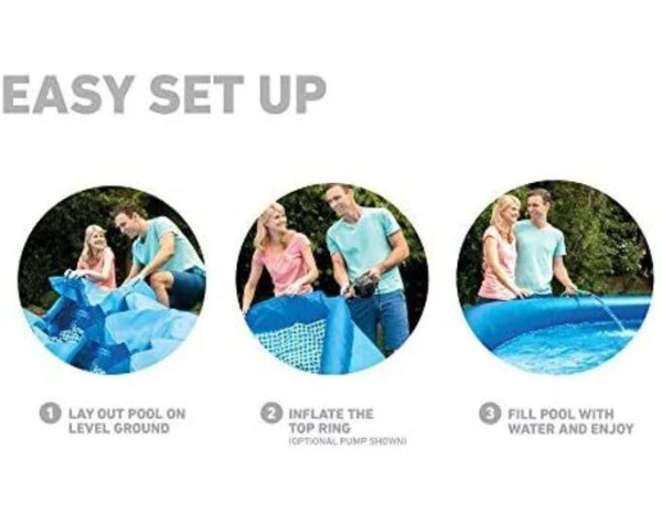 Intex 28106EH 8 x 2 Foot Round Easy Set Inflatable Above Ground Outdoor Backyard Swimming Pool with 513 Gallons of Water, Blue (Pool Only)  Toys & Games - Image 6