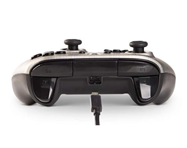 Xbox One Enhanced Wired Controller Gamepad Rumble Brushed Aluminum Powera (Xbox One) - Xbox  Video Games - Image 5