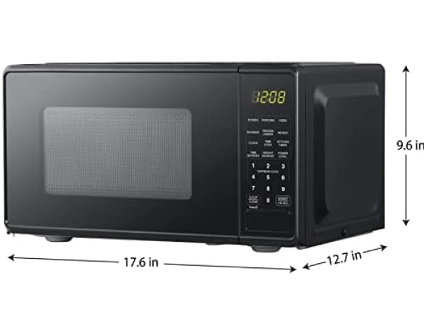 DCLINA Mainstays 0.7 Cu ft Compact Countertop Microwave Oven, Black (Black)  Home & Kitchen - Image 2