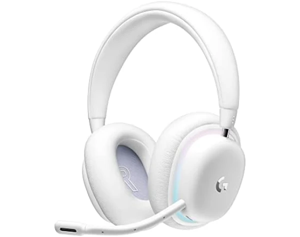 Logitech G735 Wireless Gaming Headset, Customizable LIGHTSYNC RGB Lighting, Bluetooth, 3.5 MM Aux Compatible with PC, Mobile Devices, Detachable Mic - White Mist  Video Games