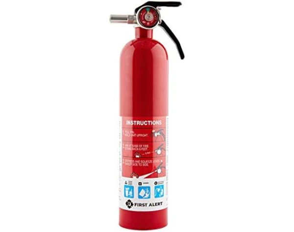 First Alert HOME1 Rechargeable Standard Home Fire Extinguisher UL Rated 1-A10-BC, Red -