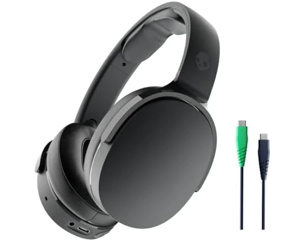 Skullcandy Hesh Evo Wireless Headphones with Charging Cable, 36 Hr Battery, Microphone, Works with iPhone Android and Bluetooth Devices - True Black  Electronics