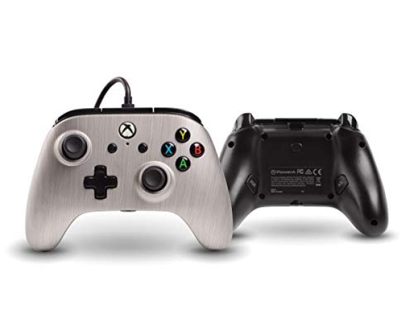 Xbox One Enhanced Wired Controller Gamepad Rumble Brushed Aluminum Powera (Xbox One) - Xbox  Video Games - Image 2