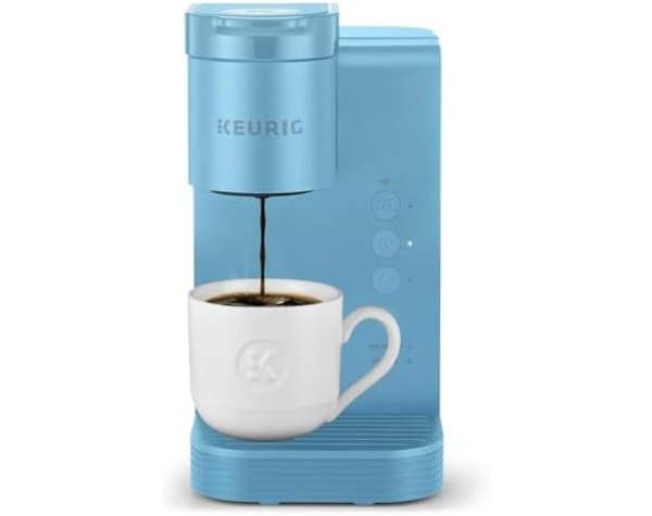 Keurig K-Express Essentials Single Serve K-Cup Pod Coffee Maker, Fast & Fresg-Brewed & Travel Mug Friendly & 36oz Removable Reservoir (Sky Blue), Compact Home & Kitchen