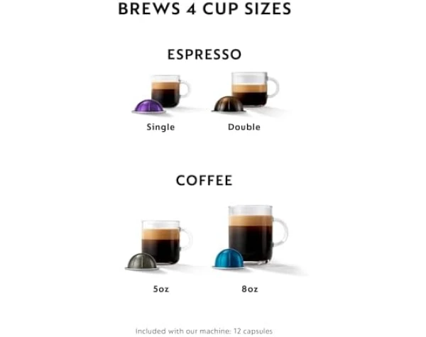 Nespresso BNV250CRO1BUC1 Vertuo Coffee and Espresso Machine, Chrome Home & Kitchen - Image 2