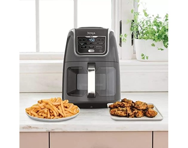 Ninja AF171 EzView Max XL Air Fryer that Cooks, Crisps, Roasts, Broils, Bakes, Reheats & Dehydrates, with 5.5 Quart Capacity, and a EzView Window, Grey (Renewed)  Home & Kitchen - Image 3