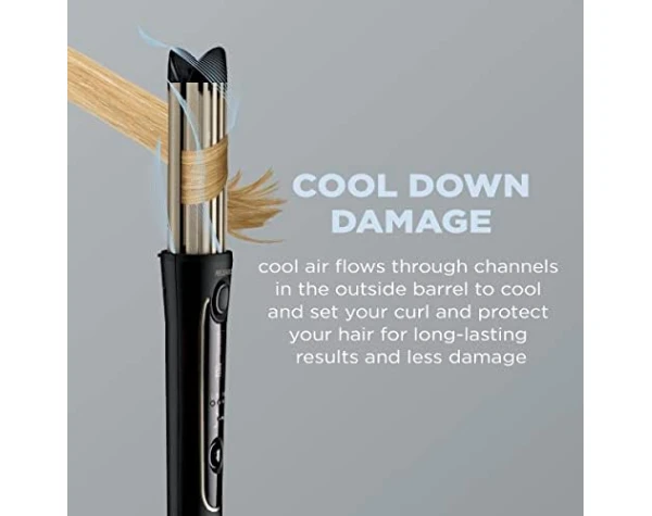INFINITIPRO BY CONAIR Cool Air Curling Iron, Protects Against Damage and Locks in Style for Effortless Long Lasting Curls & Waves, Black  Beauty & Personal Care - Image 2