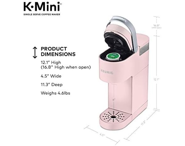 Keurig K-Mini Single Serve K-Cup Pod Coffee Maker, Dusty Rose, 6 to 12 oz. Brew Sizes Home & Kitchen - Image 8