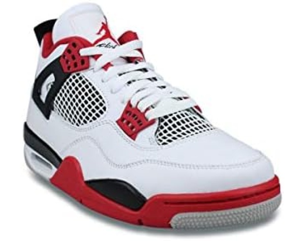 Homage Nike Men's Air Jordan 4 Retro Fire Red 2020 White Fire Red Basketball Tennis Shoe - Image 2