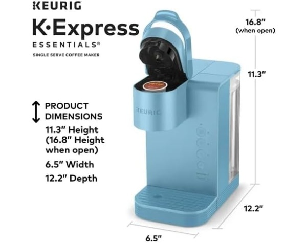 Keurig K-Express Essentials Single Serve K-Cup Pod Coffee Maker, Fast & Fresg-Brewed & Travel Mug Friendly & 36oz Removable Reservoir (Sky Blue), Compact Home & Kitchen - Image 5