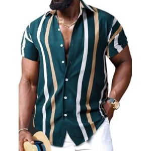 Mens Button Down Short Sleeve Shirt Men Striped Shirt Without Tee Clothing 2 41IzxeBr50L. AC 1723693930