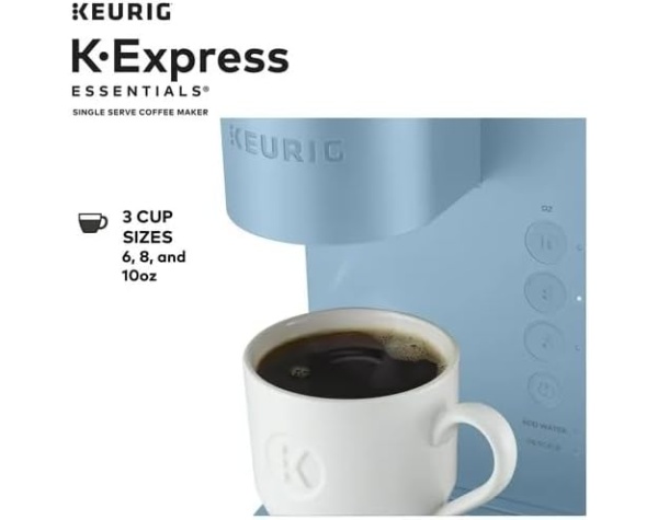 Keurig K-Express Essentials Single Serve K-Cup Pod Coffee Maker, Fast & Fresg-Brewed & Travel Mug Friendly & 36oz Removable Reservoir (Sky Blue), Compact Home & Kitchen - Image 4