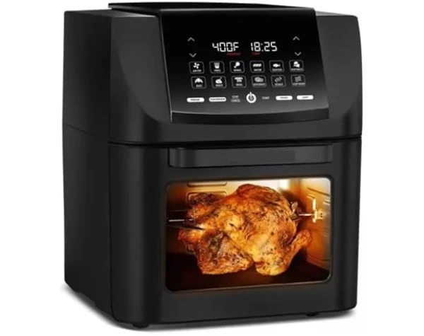 AJIEYMXD Food essentials and family helpers Smart Air Fryer Digital Air Fryer Point Air Fryer Oven Electric Skillet Smart assistant Enjoy life, Black  Home & Kitchen - Image 2