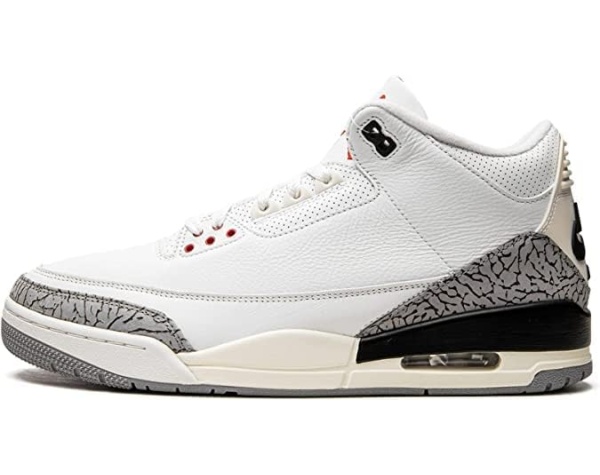 Homage Nike Air Jordan 3 Retro White Cement Reimagined 2023 Black Fire Red-white Basketball Tennis Shoe