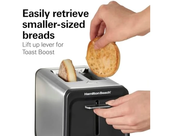 GYCO Hamillton Beach 2 Slice Toaster with Wide Slots, Bagel Function, Toast Boost, Stainless, New, 22997F, Black Home & Kitchen - Image 6