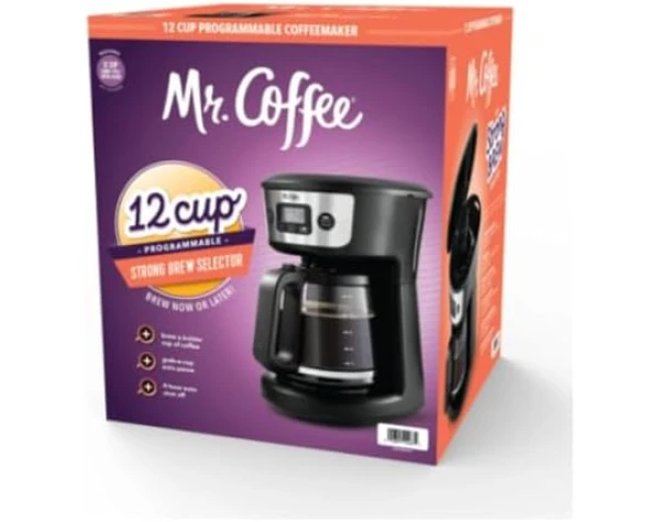 M r. C o f f e e 12-Cup Programmable Coffee Maker with Strong Brew Selector, Stainless Steel. Home & Kitchen