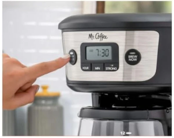 M r. C o f f e e 12-Cup Programmable Coffee Maker with Strong Brew Selector, Stainless Steel. Home & Kitchen - Image 4