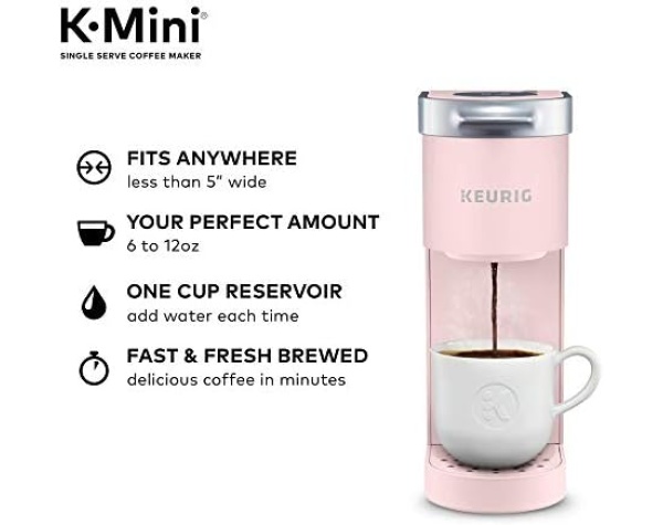 Keurig K-Mini Single Serve K-Cup Pod Coffee Maker, Dusty Rose, 6 to 12 oz. Brew Sizes Home & Kitchen - Image 2