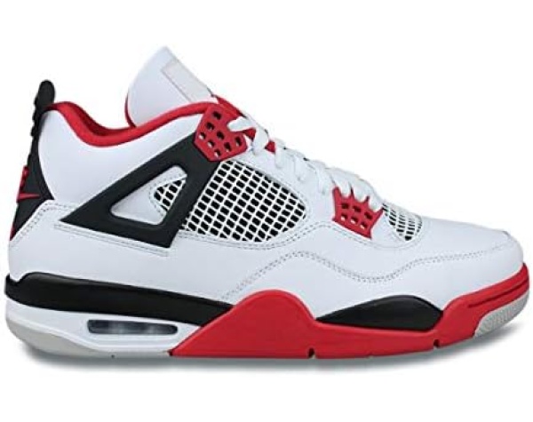 Homage Nike Men's Air Jordan 4 Retro Fire Red 2020 White Fire Red Basketball Tennis Shoe - Image 5