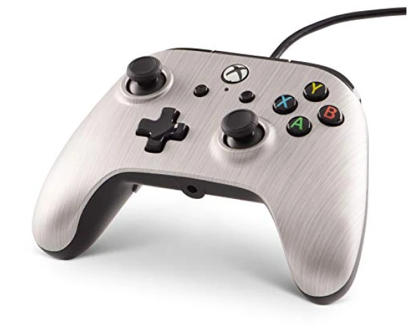 Xbox One Enhanced Wired Controller Gamepad Rumble Brushed Aluminum Powera (Xbox One) - Xbox  Video Games - Image 3