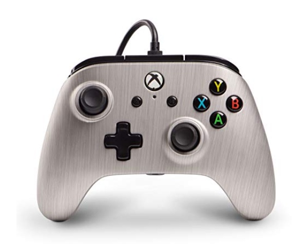 Xbox One Enhanced Wired Controller Gamepad Rumble Brushed Aluminum Powera (Xbox One) - Xbox  Video Games