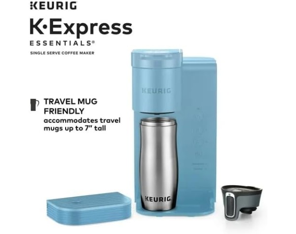 Keurig K-Express Essentials Single Serve K-Cup Pod Coffee Maker, Fast & Fresg-Brewed & Travel Mug Friendly & 36oz Removable Reservoir (Sky Blue), Compact Home & Kitchen - Image 7