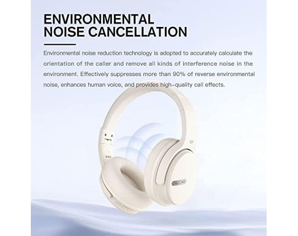 iKF K3-Wireless Bluetooth Headphones Call Noise Canceling Wired Headset Bass Stereo Sound 50 Hours Dual Device Connection for Smartphone Tablet Computer Games, Music（Vintage-White）  Electronics - Image 13