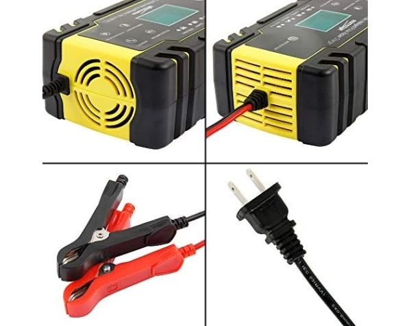 ODOMY 12V/24V Smart Battery Charger | Pulse Repair Charger with LCD Display | Intelligent Mode Overvoltage Protection Temperature Monitoring for Car, Truck, Motorcycle, Boat, SUV, ATV  Automotive - Image 8