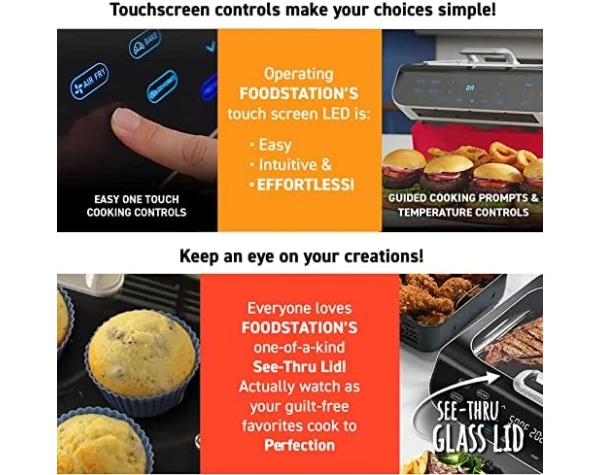Gourmia Smokeless Indoor Grill & Air Fryer raclette grill with Smoke Extracting Technology Extra-Large Nonstick Cooking electric grill indoor Korean BBQ Style 6 Quart FoodStation™ Home & Kitchen - Image 6