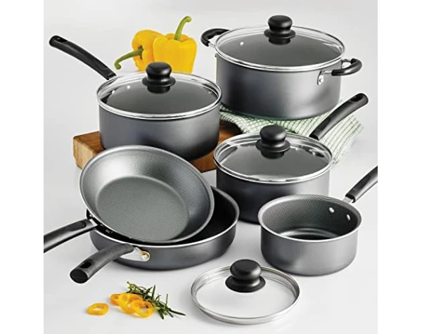 Tramontina PrimaWare 10-Piece Nonstick Cookware Set, Steel Gray by Tramontina Home & Kitchen - Image 2
