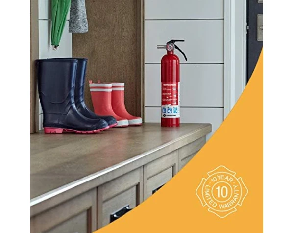 First Alert HOME1 Rechargeable Standard Home Fire Extinguisher UL Rated 1-A10-BC, Red - - Image 4