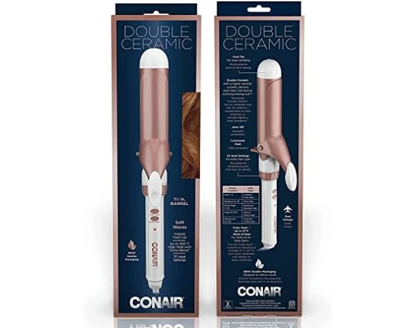 Conair Double Ceramic 1 1/2-Inch Curling Iron, 1 ½ inch barrel produces soft waves – for use on medium and long hair  Beauty & Personal Care - Image 7