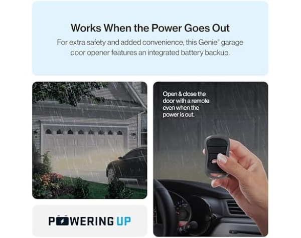 Genie Chain Drive 750 3/4 HPc Garage Door Opener w/Battery Backup - Heavy Duty - Operate your garage door when the primary power is out - Wireless Keypad Included, Model 7035-TKV,BLACK - - Image 4