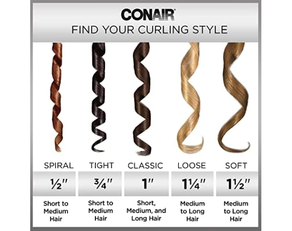 Conair Double Ceramic 1 1/2-Inch Curling Iron, 1 ½ inch barrel produces soft waves – for use on medium and long hair  Beauty & Personal Care - Image 6