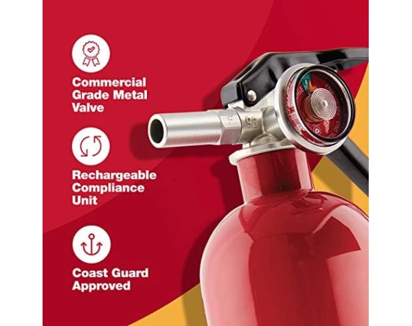First Alert HOME1 Rechargeable Standard Home Fire Extinguisher UL Rated 1-A10-BC, Red - - Image 3