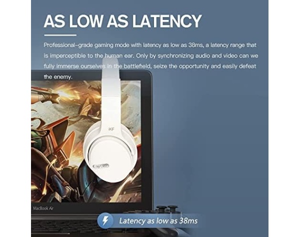 iKF K3-Wireless Bluetooth Headphones Call Noise Canceling Wired Headset Bass Stereo Sound 50 Hours Dual Device Connection for Smartphone Tablet Computer Games, Music（Vintage-White）  Electronics - Image 10