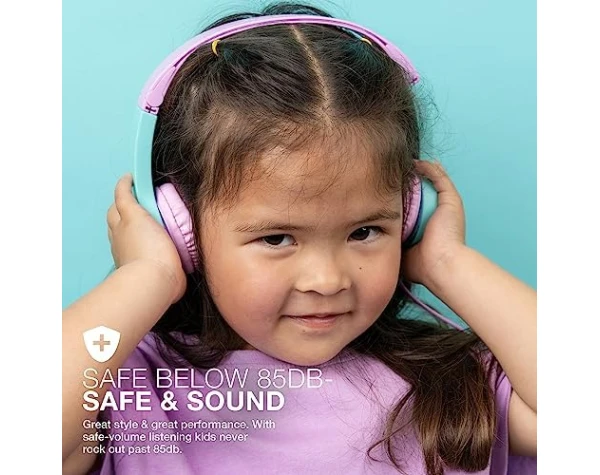 JLab JBuddies Folding Kids Wired Headphones Gen 2, Pink/Teal, Toddler Headphones, Noise Isolation, Kids Safe, Volume Limiting Headphones, Headphones for Children Ages 2+  Electronics - Image 4