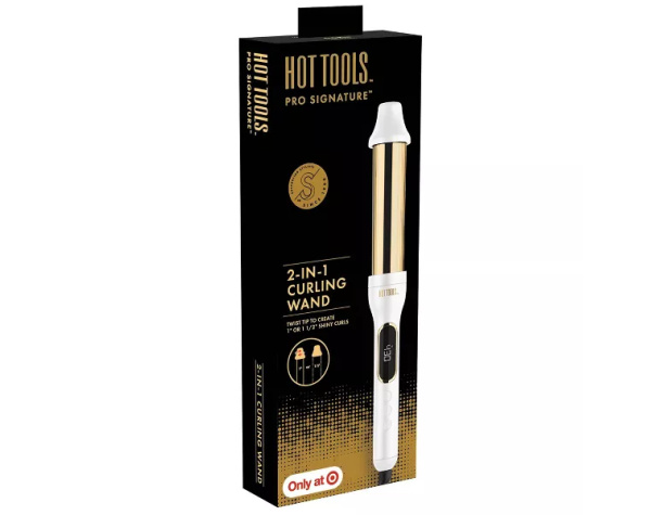 Hot Tools Pro Signature 2-in-1 Curling Wand - Gold - 1 or 1-12 inch - Image 4