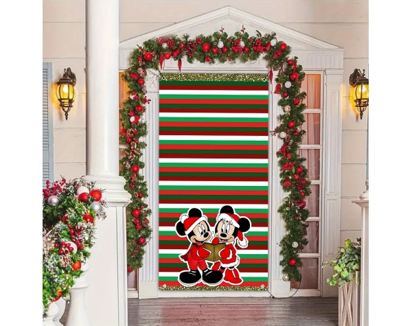 UME Festive Cartoon Christmas Curtain Size: 35.4 * 70.9 inch - Stain-Resistant, Washable Polyester with Eyelet Hanging Design for Bedroom & Holiday Decor - Image 5